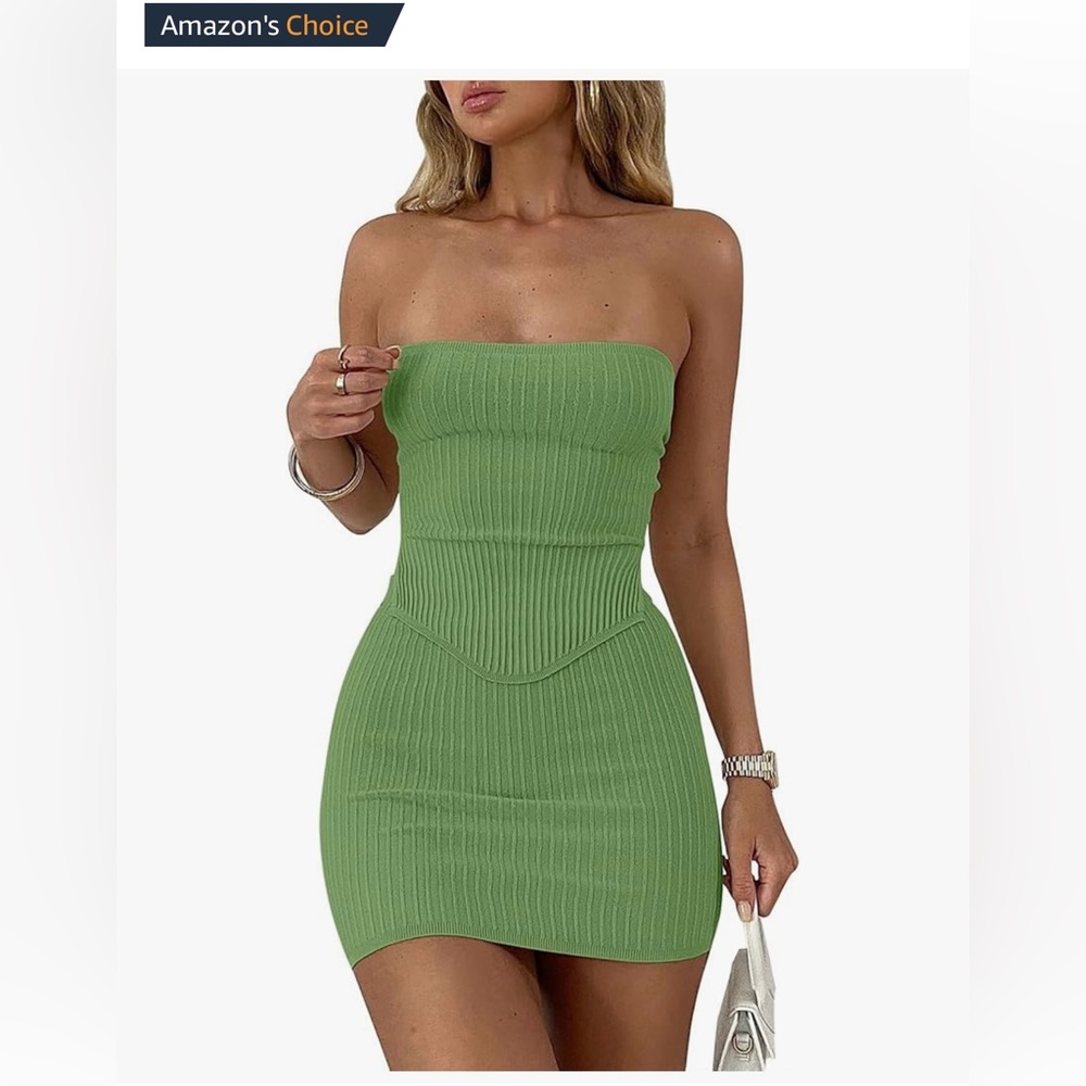 Elegant Green Strapless Two Piece
